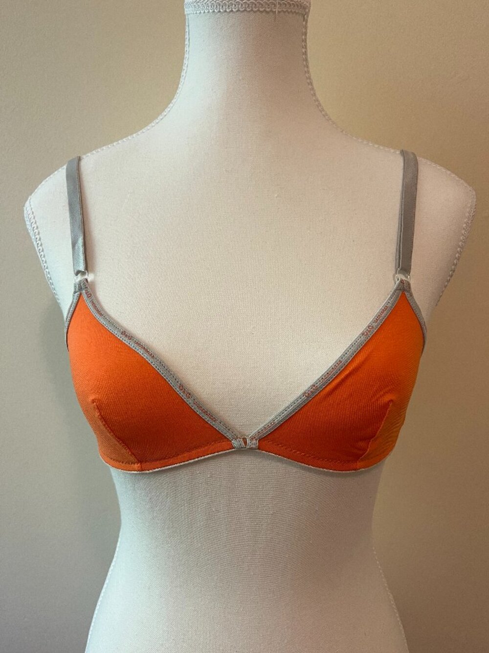 NWOT VINTAGE 90s D&G Dolce&Gabbana Bralette - Size 32A/XS - Orange Grey Stretchy